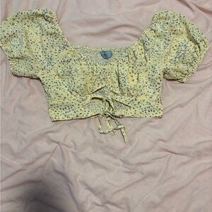 Floral Yellow Crop Top